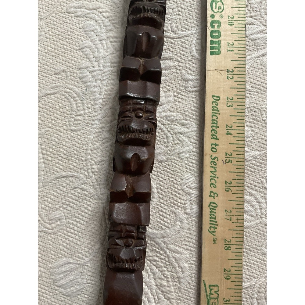 Vintage MCM Fork Spoon Kitchen Wall Decor Tiki Totem Pole Hand Carved Wood 29" - Picture 15 of 16